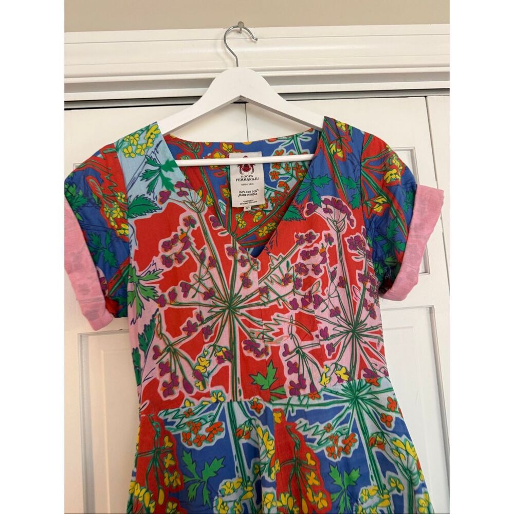 Anthropologie Roopa Pemmaraju Amandine cotton colorful double lined dress size s - Picture 4 of 10